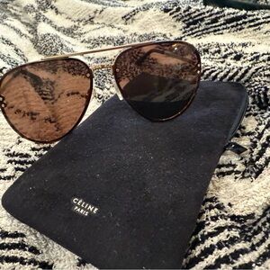 Celine Tortoise Aviator Sunglasses